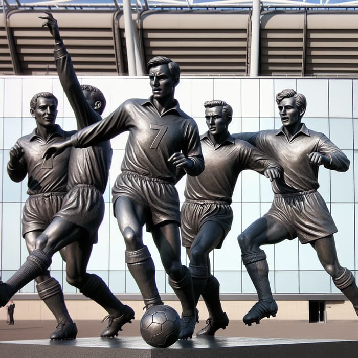 Iconic Manchester United Legends Statue at Stadium