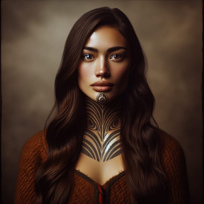 Authentic Maori Woman Portrait by Gottfried Lindauer