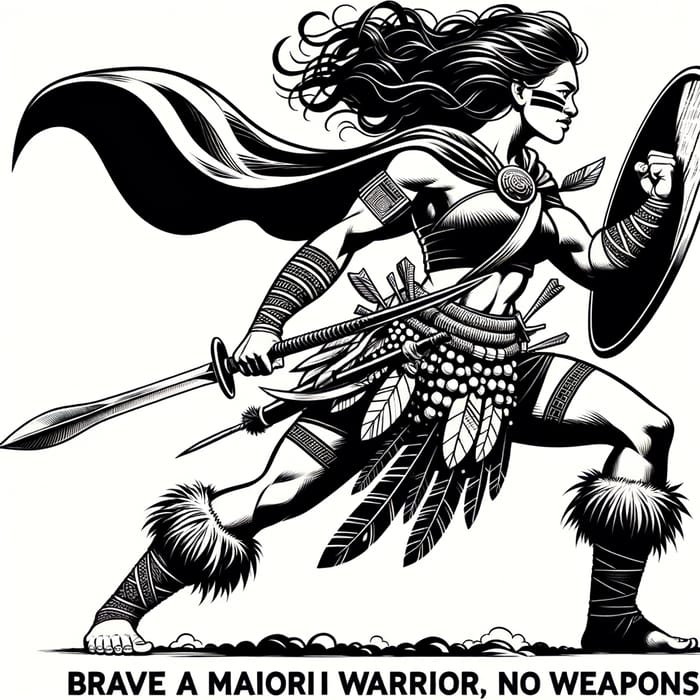 Brave Maori Girl Warrior in Vibrant Graphic Design for Health