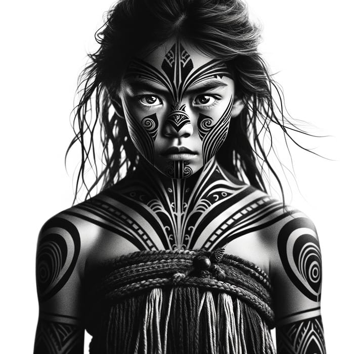 Young Maori Girl Warrior: Essence of Strength & Courage