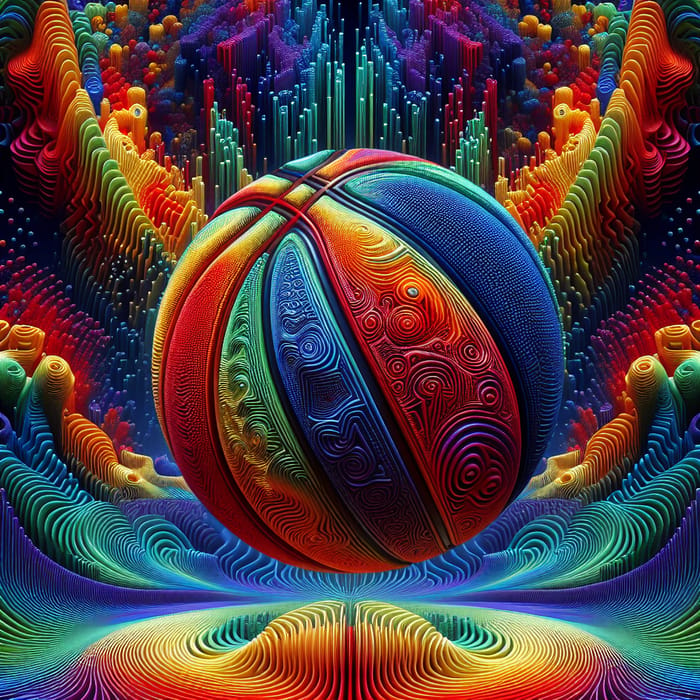 Abstract Basketball Art: Vibrant Design