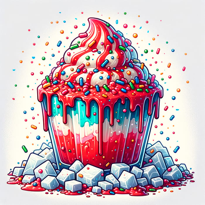 Animated Ice Scramble: Vibrant Frozen Delight