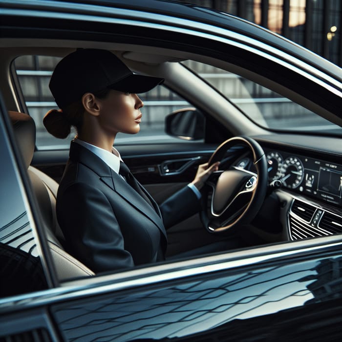 Privacy and Luxury: High-End Saloon Car Driven by Female Security Officer