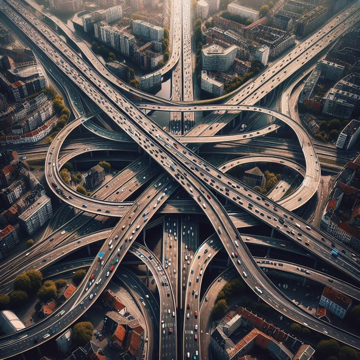 Antwerp Motorway Junction - Aerial View