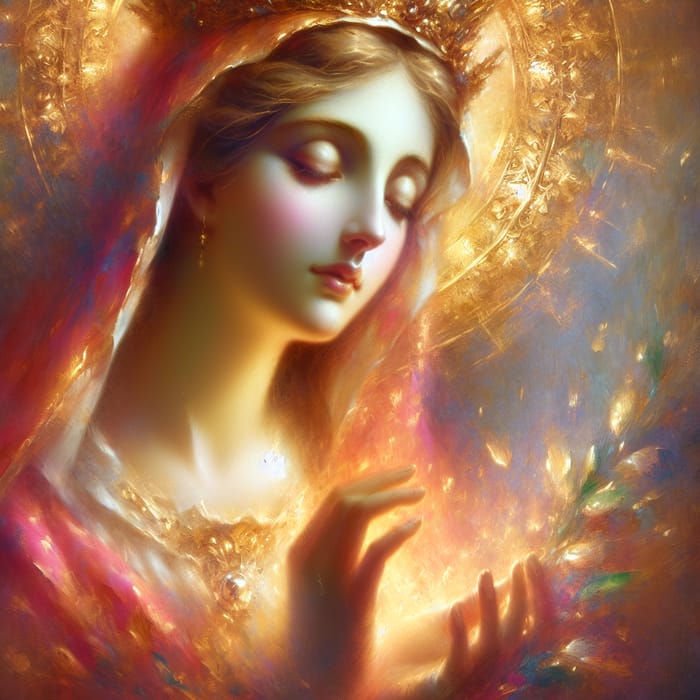 Ethereal Virgen de Fatima Digital Painting