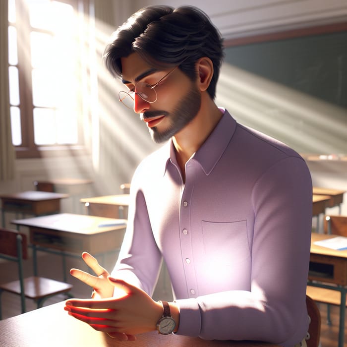 Male Teacher in a Gentle Setting