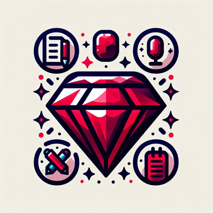 Luxury Ruby and Blogging Icon Design | Website Icon