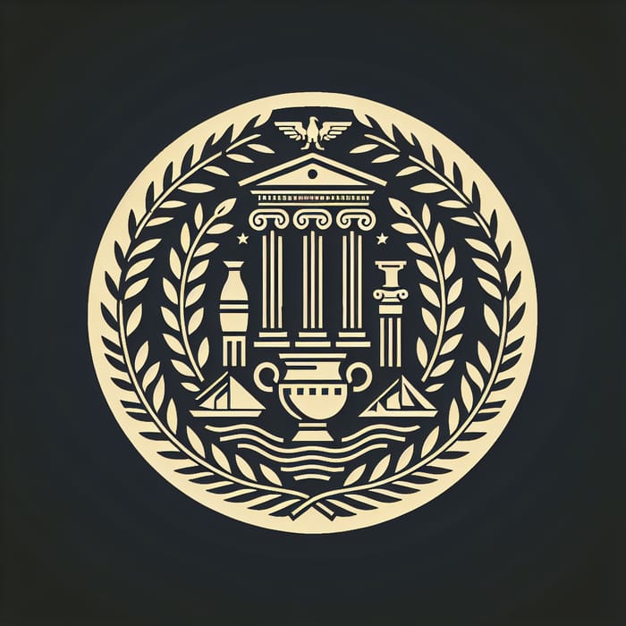 Ancient Greeks Emblem Design - Classic Laurel Wreaths & Gold Hues