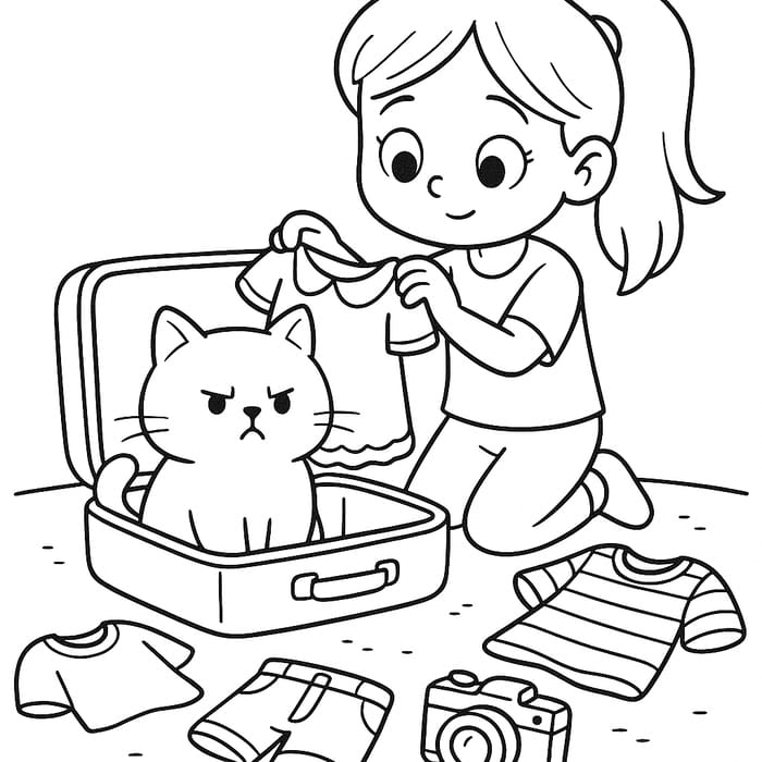 Cute Cat Coloring Page for Kids Cute Cat Coloring Page for Kids