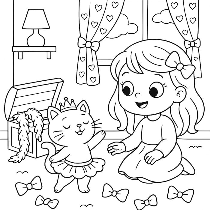 Cute Dress-Up Coloring Page for Kids Cute Dress-Up Coloring Page for Kids