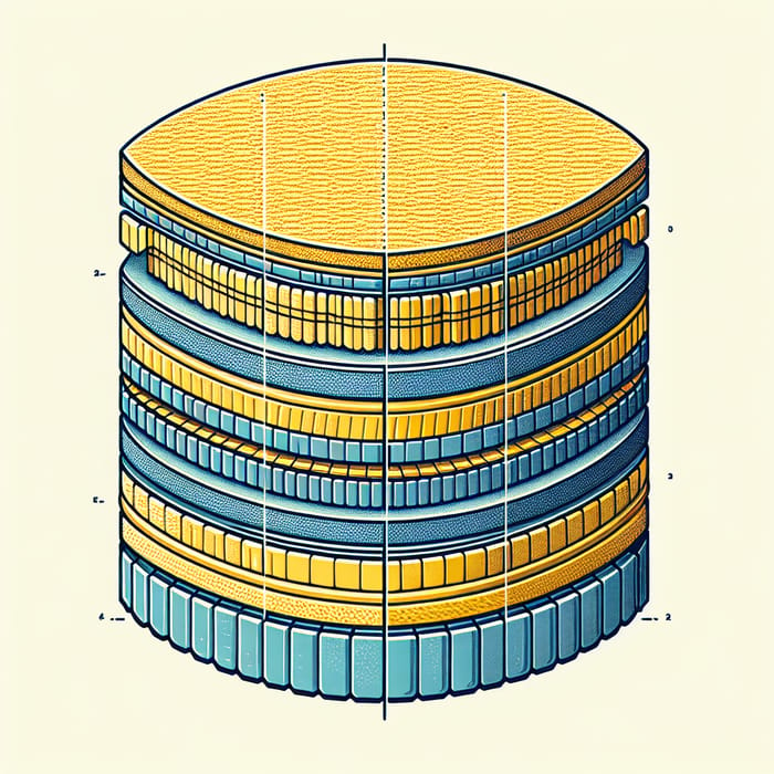 Visualizing 7 Kevlar Layers in Yellow and Blue