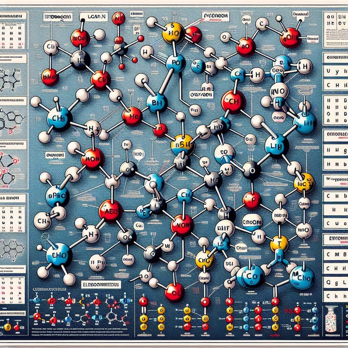 Chemical Structures Educational Poster for Chemistry Learning