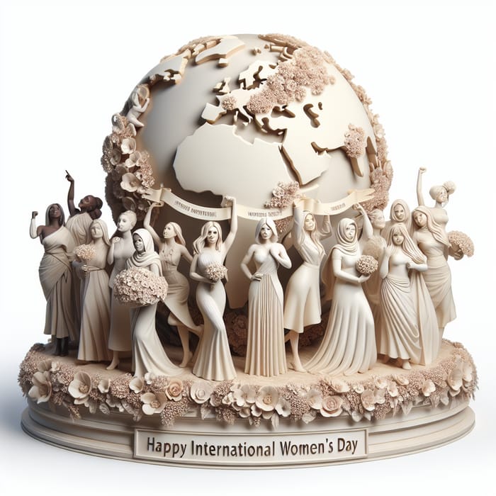 3D Sculptured Image for Happy International Women's Day Celebration