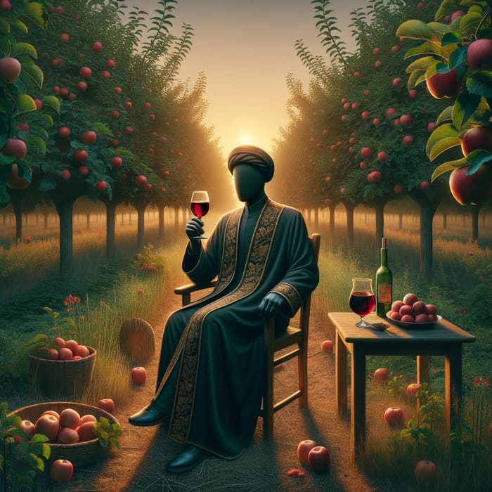 Iranian Leader in an Enchanting Apple Garden