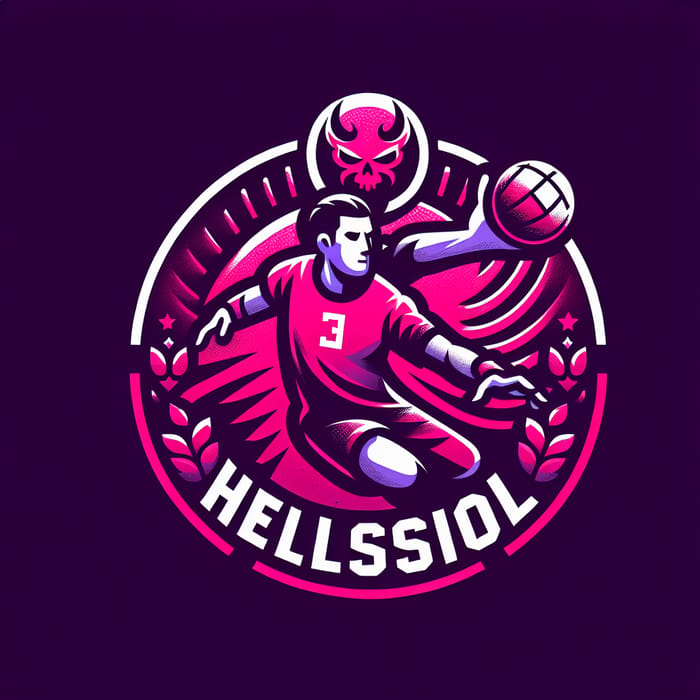 Clisson Handball Club Logo Design: Pink & Purple with Hellfest Touch