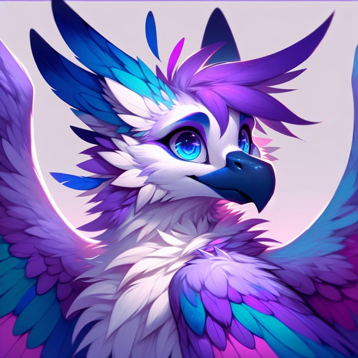 Majestic Bird Fursona: Vibrant Digital Art