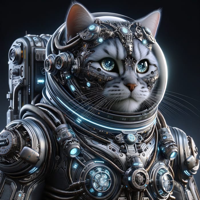 Cyborg Spacesuit Cat: Future Feline Adventures