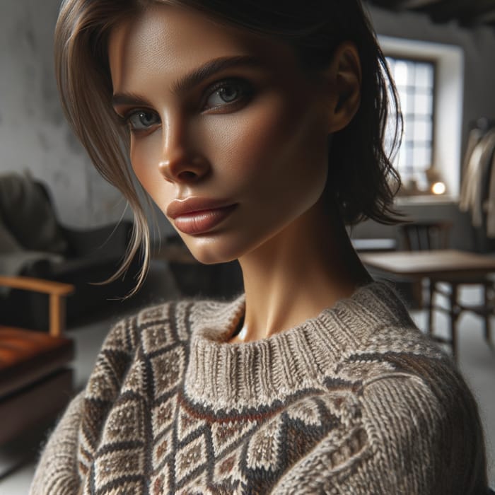 Timeless Hessnatur Knitted Jaquard Sweater Photoshoot