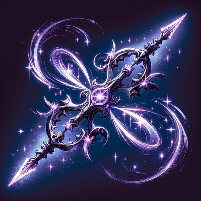 Mythical Gravity Spear with Purple Energies