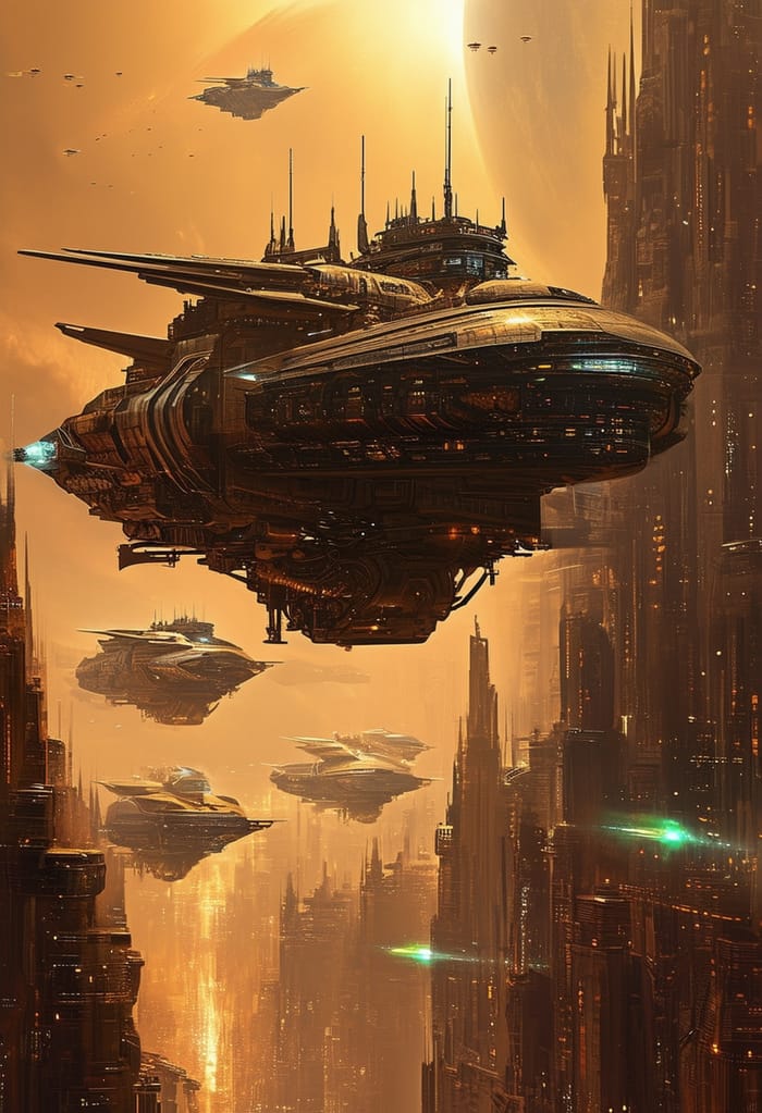 Futuristic Steampunk Armada: A Sci-Fi Fantasy Journey