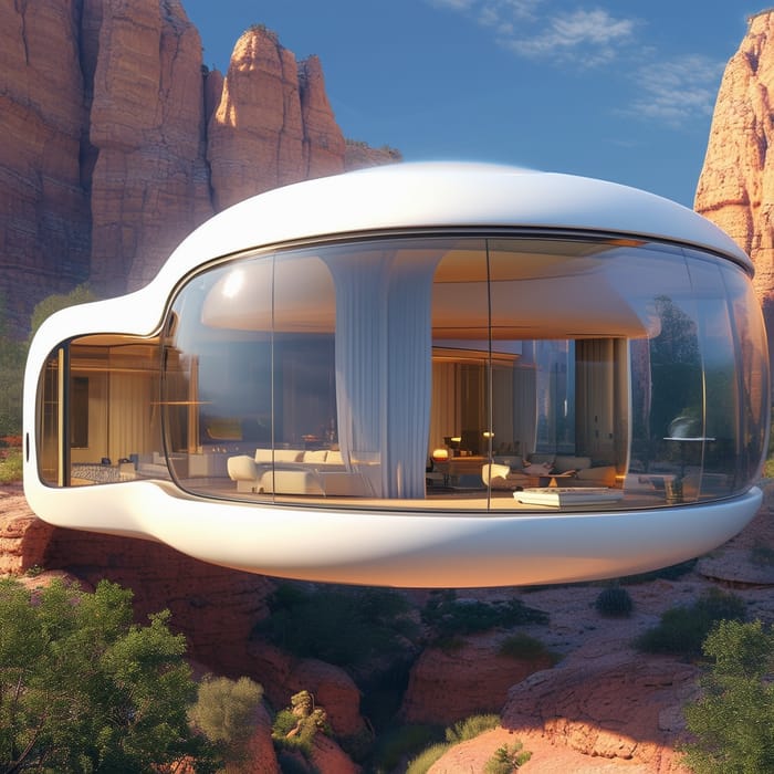 Futuristic Hydrogen Air House in Great Canyon