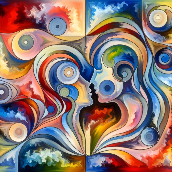 Abstract Same-Sex Love Artwork | Emotional LGBTQ Painting