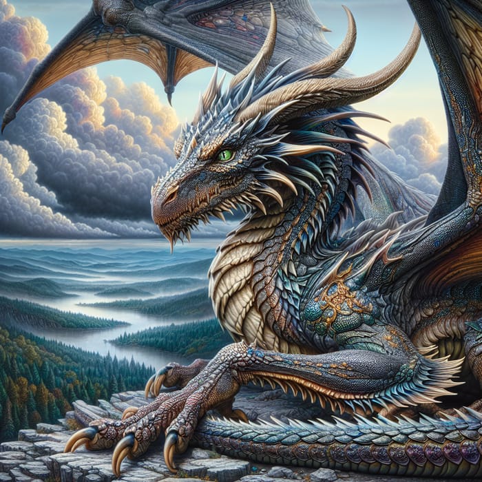 Magnificent Dragon: Shimmering Scales & Powerful Wings