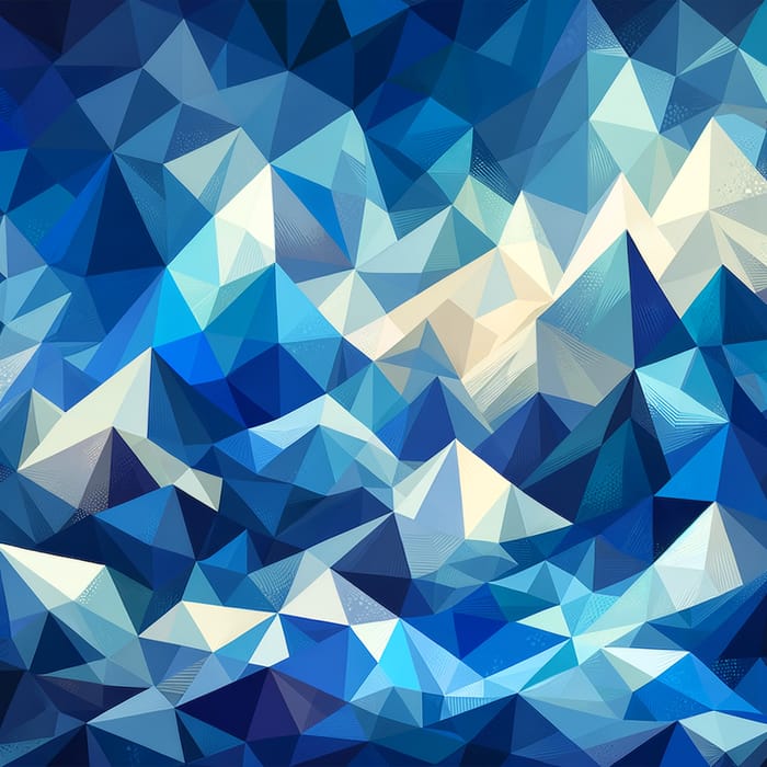 Abstract Low-Poly Blue Geometric Art