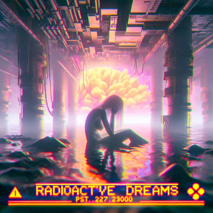 Pixelated Glitch Art of Nostalgic Radioactive Dreams Scene