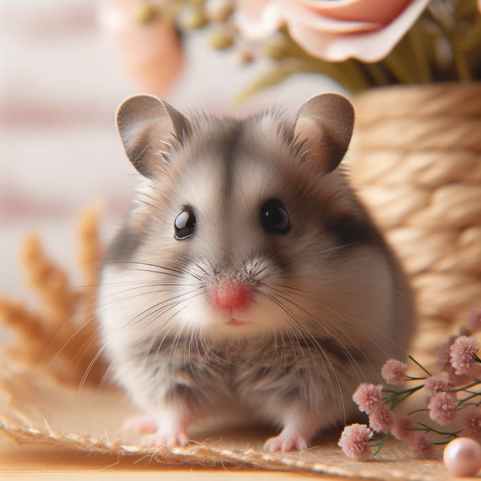 Adorable Grey Hamster - Cute Pet Image