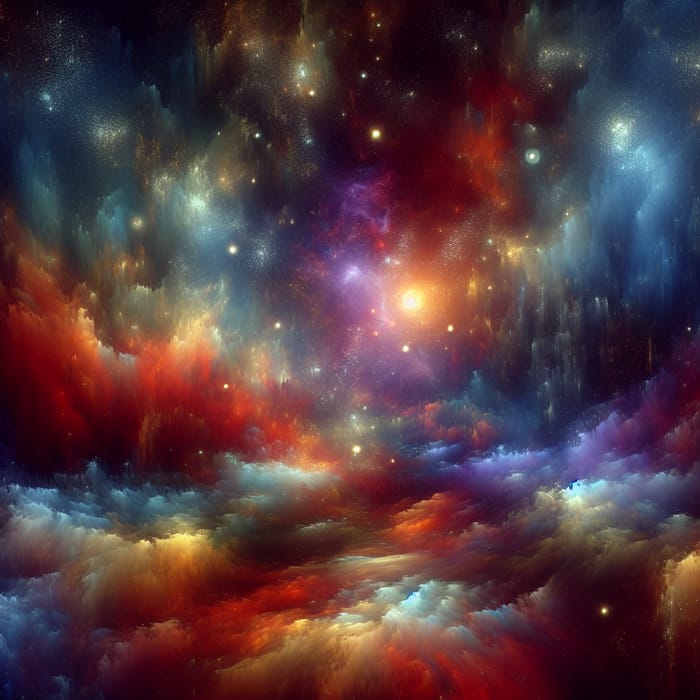 Cosmic Galaxy Painting - Vibrant Space Art