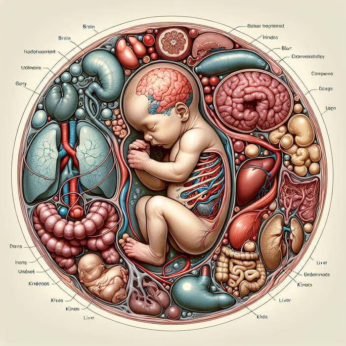 Preterm Neonate Organ System Illustration