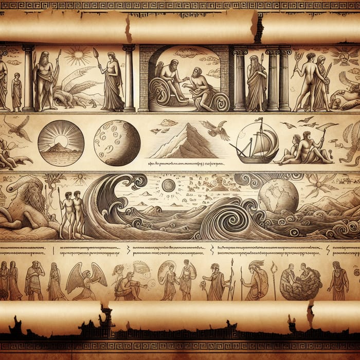 Ancient Scroll of Homer's Odyssey Visual Depictions