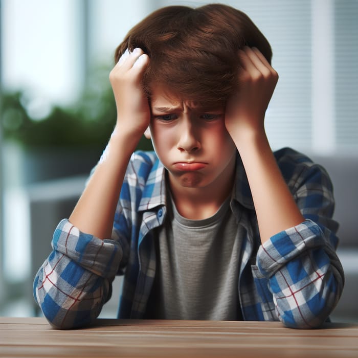 Frustrated Young Boy Image - Upset Child Photo