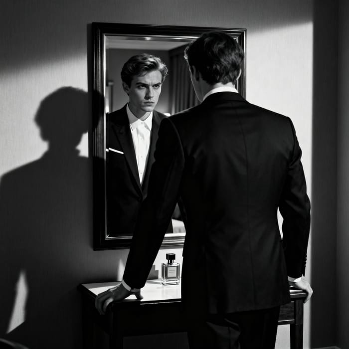 Dramatic Black and White Portrait of a Young Man Dramatic Black and White Portrait of a Young Man