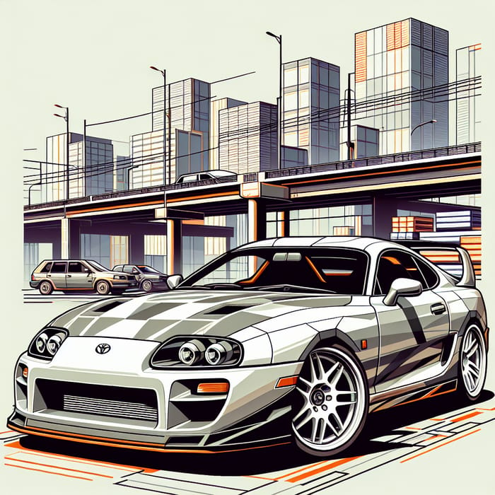 Toyota Supra with PS2-Inspired Graphics | Urban Street Scene