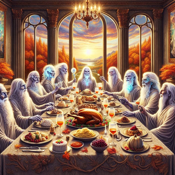 Thanksgiving with Eternal Beings | Festive Scene