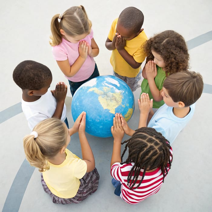 Children Praying Together Around the Globe