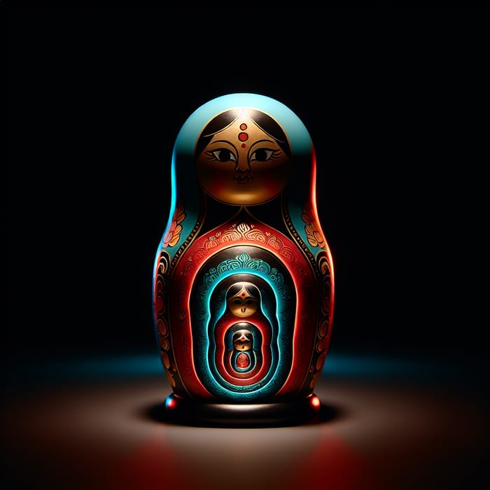 Hand-Painted Matryoshka Doll Inspired by Buddhist Deity