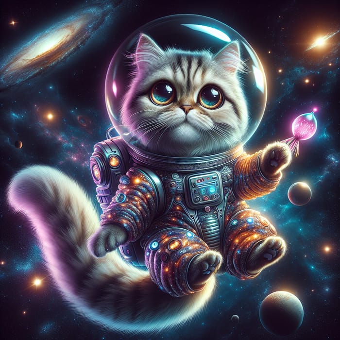 Space Cat in Zero Gravity - Extraterrestrial Feline Exploration