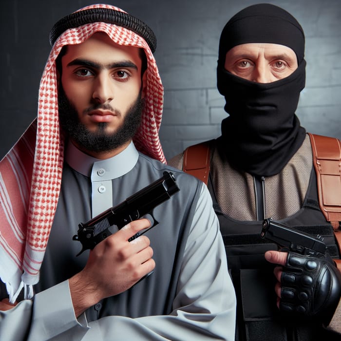 Amin and Executioner with Pistol - Middle-Eastern Man Named Amin
