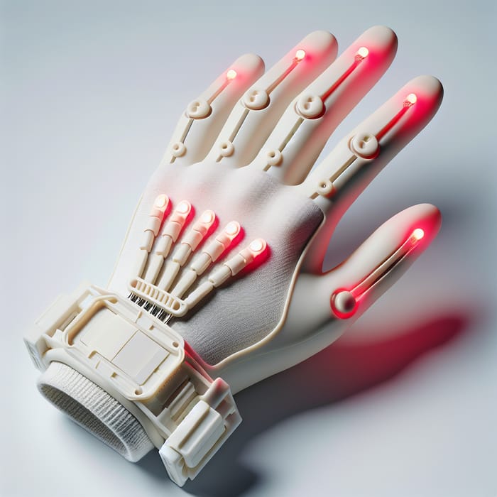 Innovative Biomedical Glove with Red LEDs