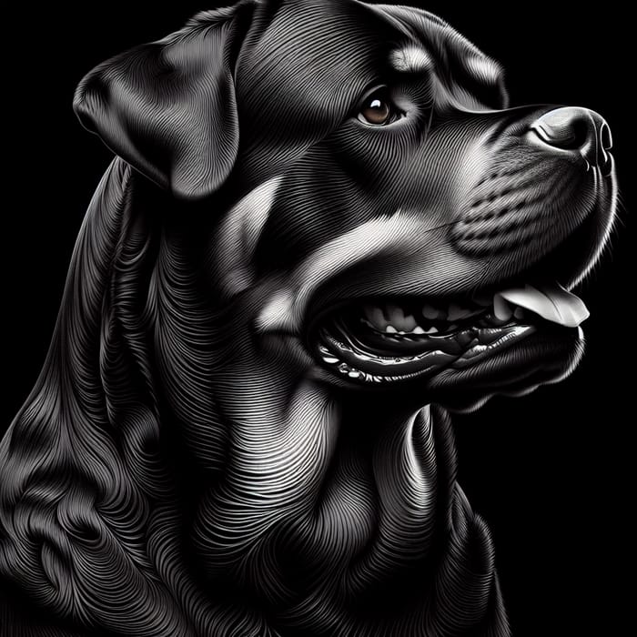 Powerful Black and White Rottweiler Image