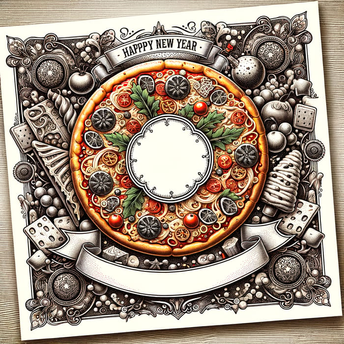 New Year's Pizza Gift Card Design