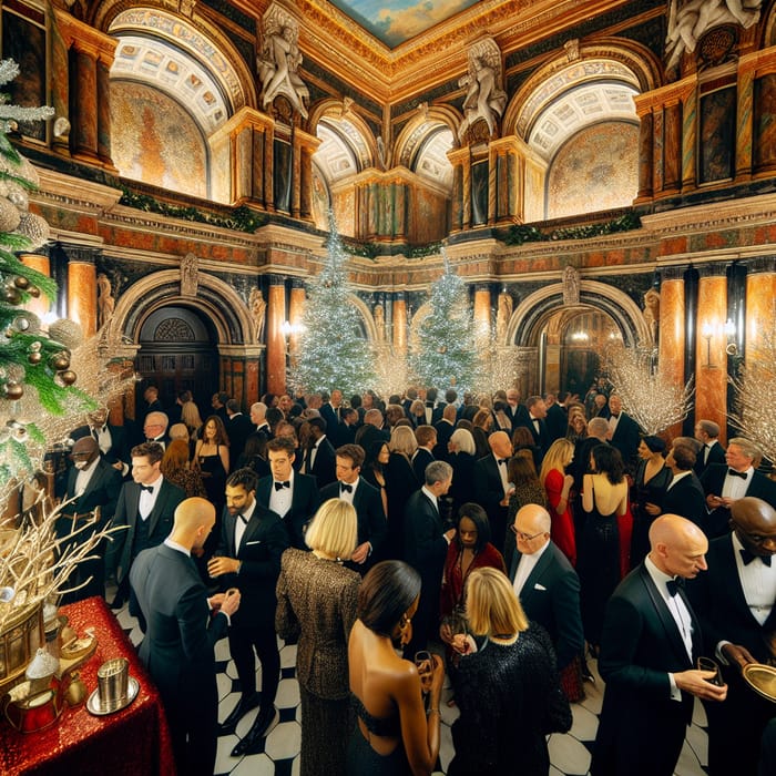 Christmas Awards Ceremony in Elegant Building Restrooms