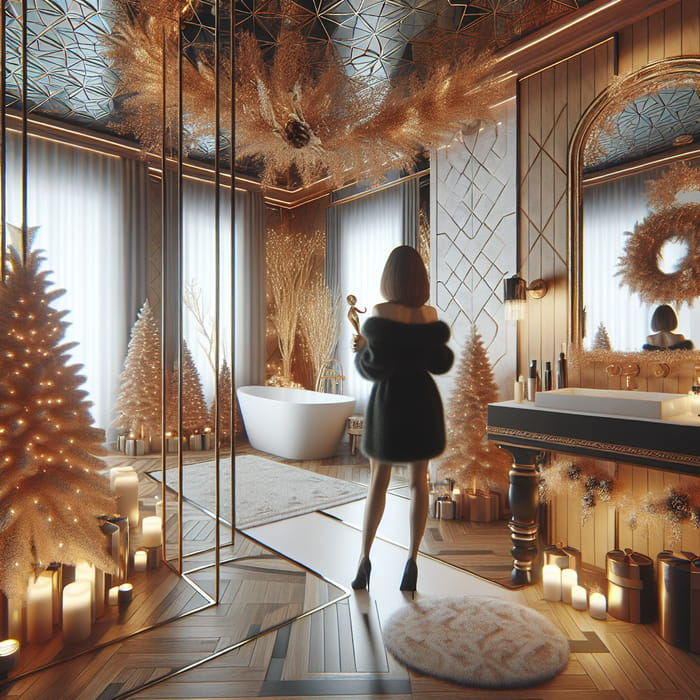 Spacious & Luxurious Women's Private Powder Room for Christmas Award Ceremony