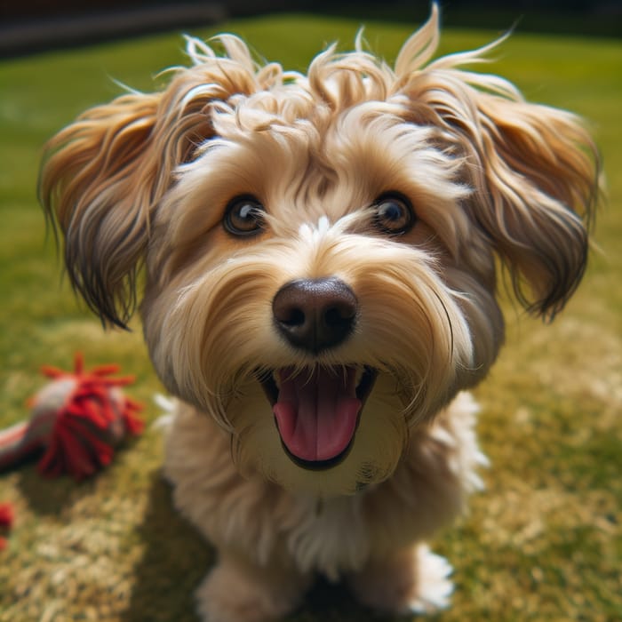 Adorable Cream and Brown Shaggy Dog