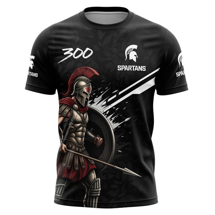 Bold Spartans Cricket Shirt with King Leonidas Design Bold Spartans Cricket Shirt with King Leonidas Design