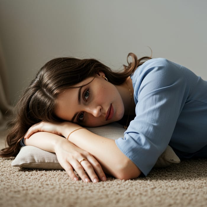 Woman Lying Down with Arms Spread Out