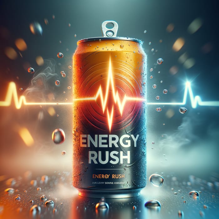 Energy Rush: Sleek Can of Vibrant Energy Drink